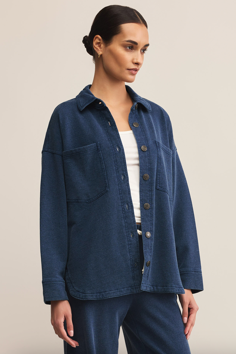 Z Supply All Day Knit Denim Jacket - Indigo