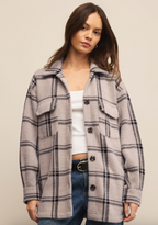 Z Supply Plaid Tucker Jacket - Crystal Grey