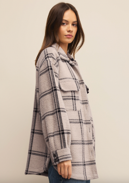Z Supply Plaid Tucker Jacket - Crystal Grey