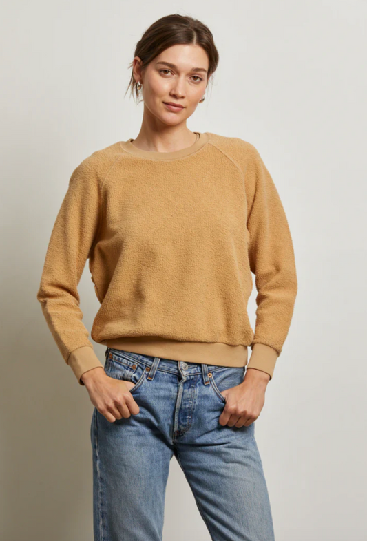 perfectwhitetee -  ziggy inside-out shrunken crewneck sweatshirt - suede
