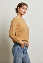 perfectwhitetee -  ziggy inside-out shrunken crewneck sweatshirt - suede