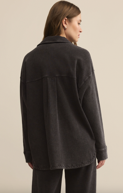 Z Supply All Day Knit Denim Jacket - Vintage Black
