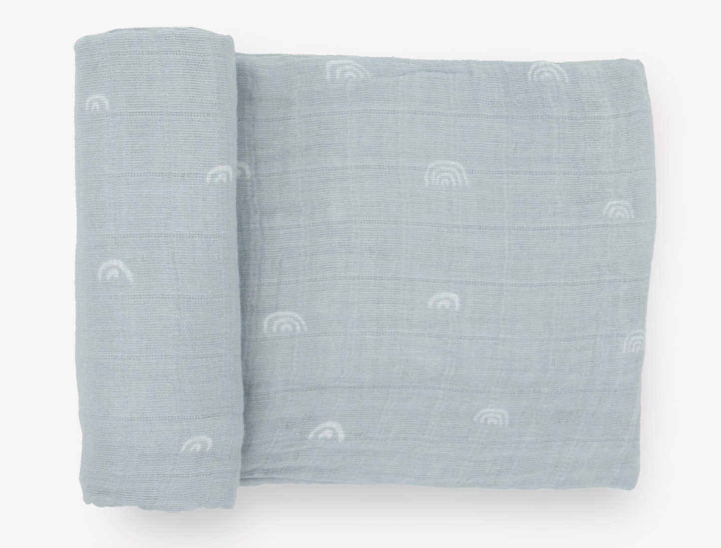 Little Unicorn Cotton Muslin Swaddle Blanket - Blue Rainbow