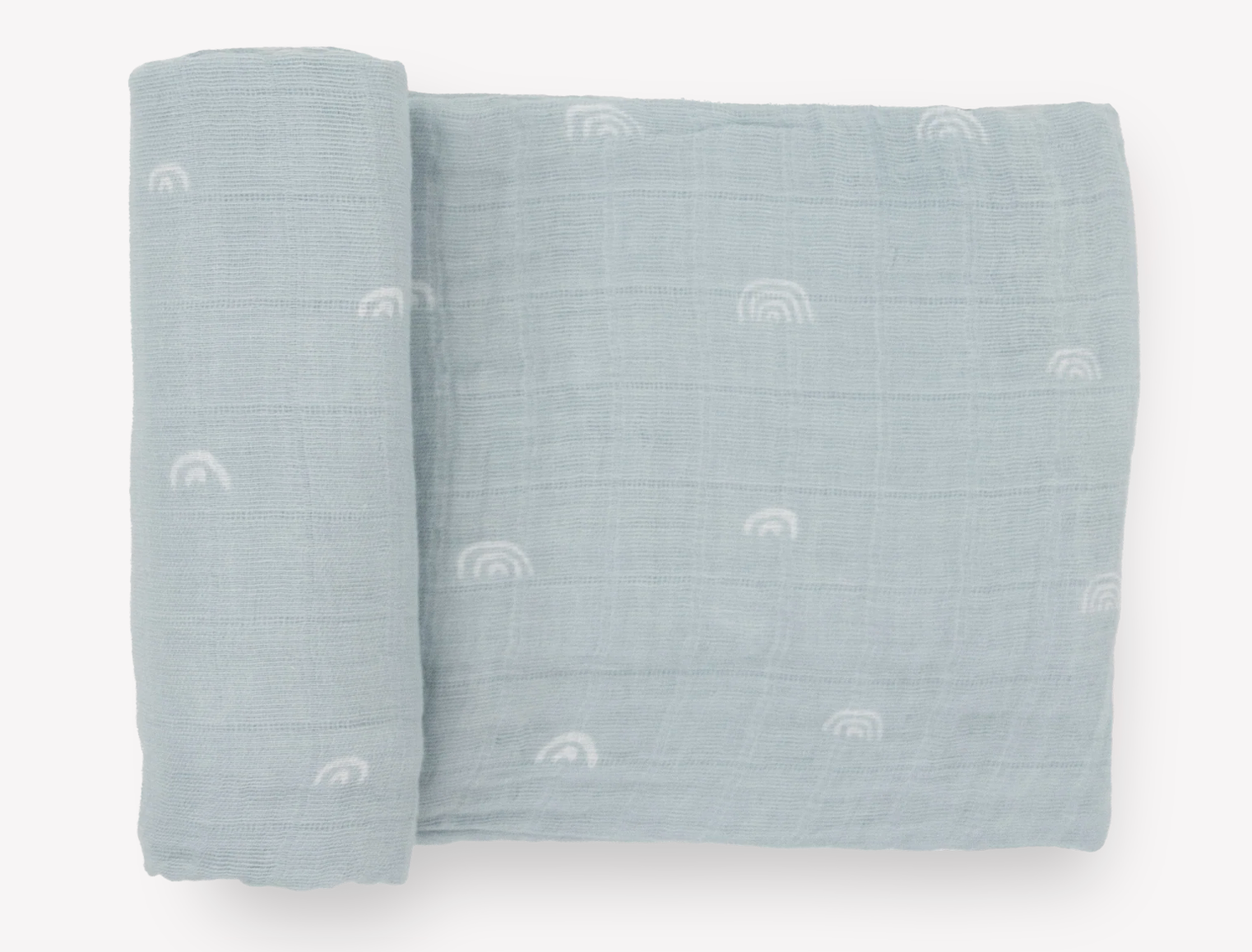 Little Unicorn Cotton Muslin Swaddle Blanket - Blue Rainbow