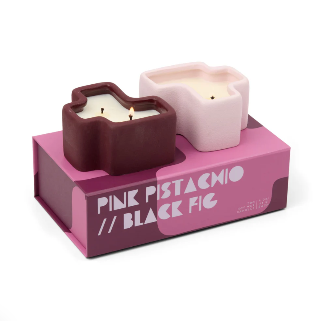 Paddywax Pink Pistachio & Black Fig - Jigsaw 4 oz Candle Boxed Set