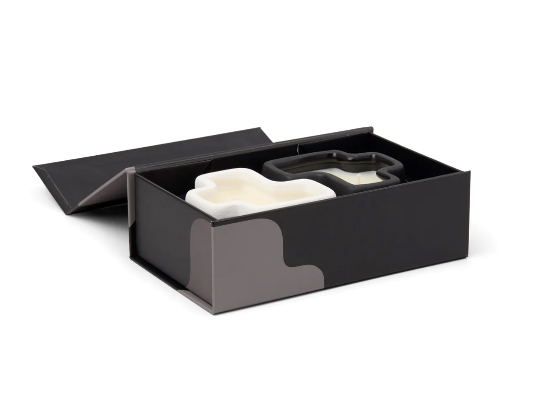 Paddywax White and Black Salted Air & Smoked Woods - Jigsaw 4 oz Candle Boxed Set