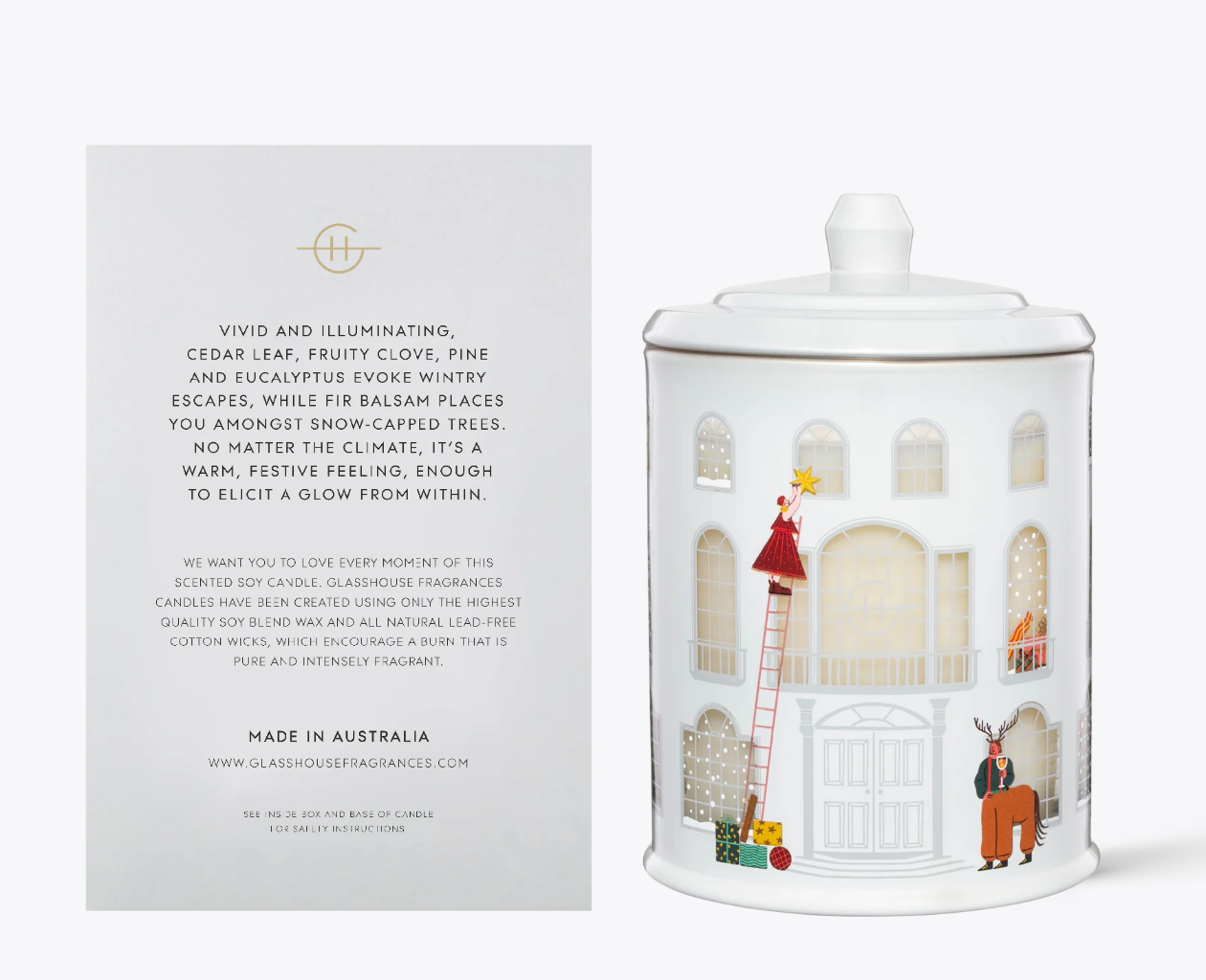 Glasshouse Fragrances 13.4oz Candle - White Christmas