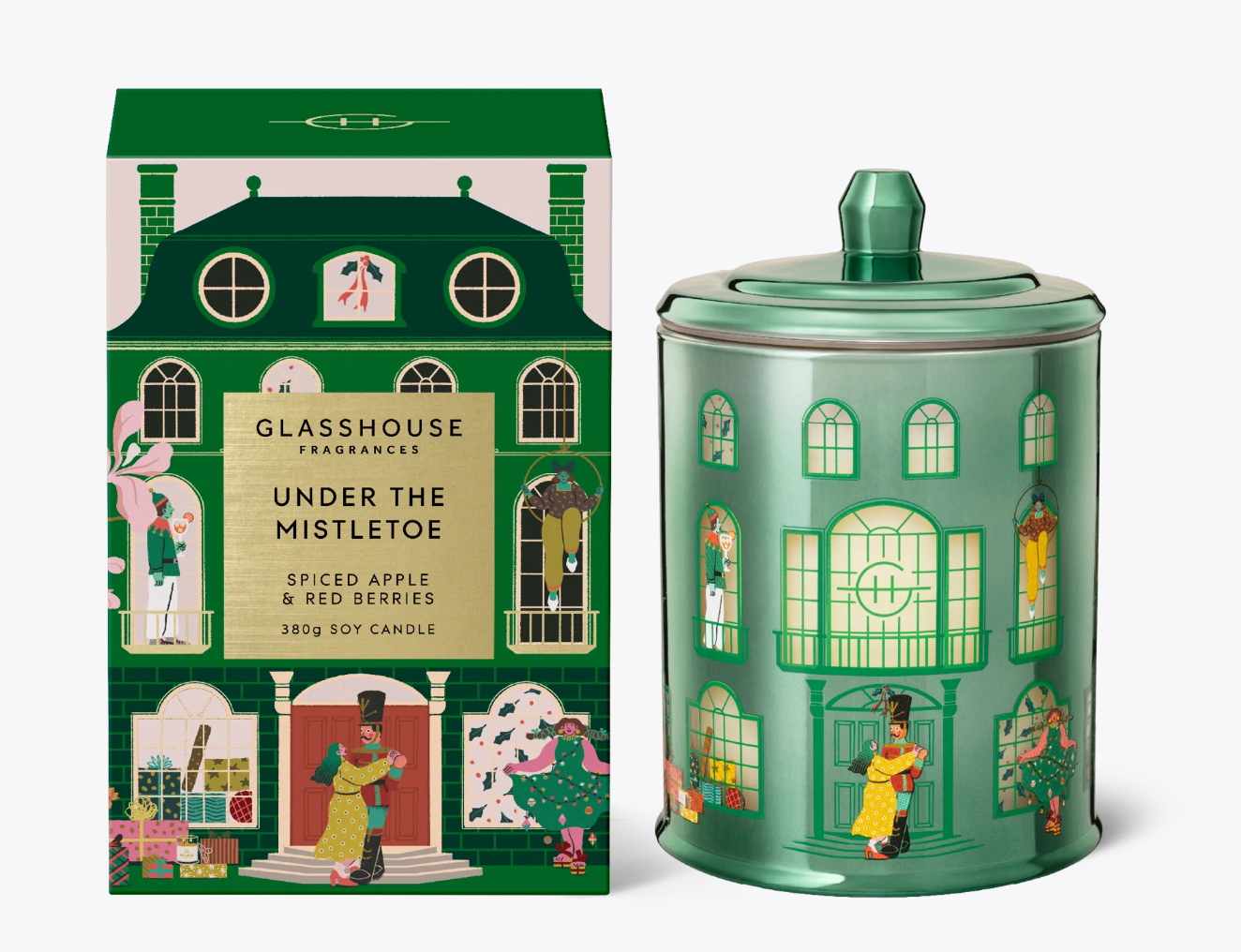 Glasshouse Fragrances 13.4oz Candle - Under The Mistletoe