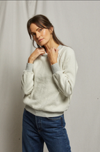 perfectwhitetee -  ziggy inside-out shrunken crewneck sweatshirt - heather grey