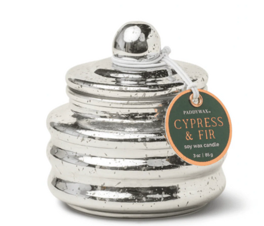 Paddywax Beam 3 oz Silver Mercury Glass Candle - Cypress & Fir
