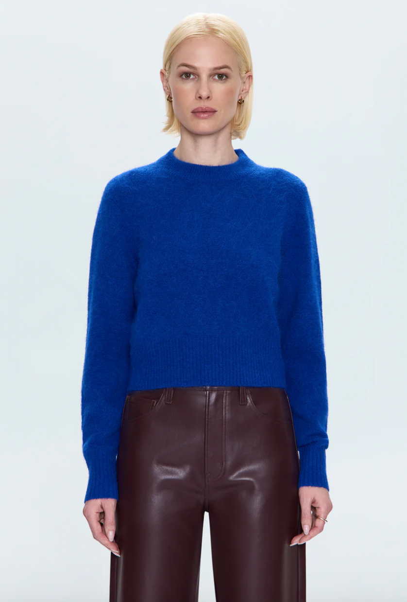 Pistola Sara Shrunken Crewneck Sweater - Azure