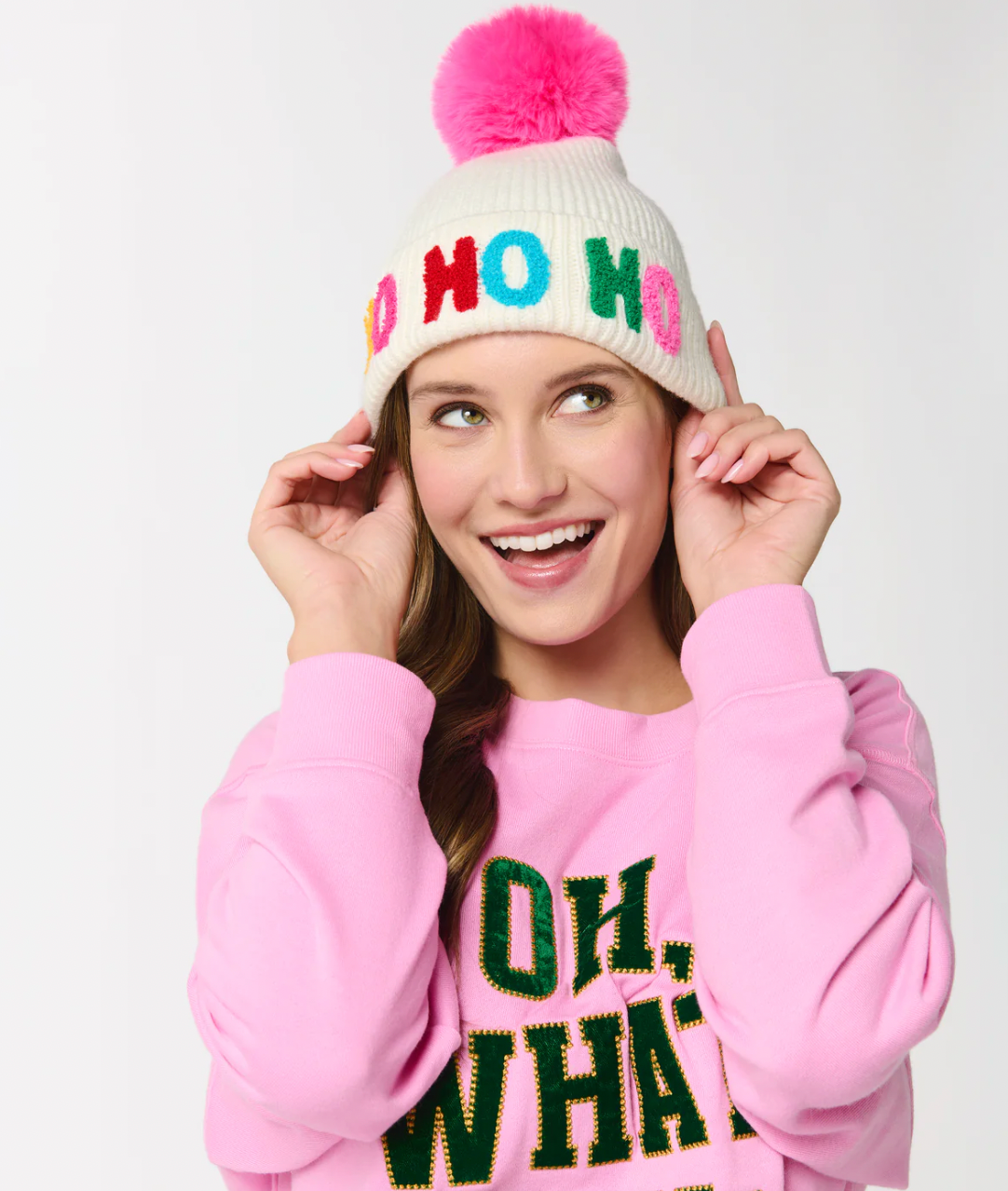 Ho Ho Ho Beanie - White