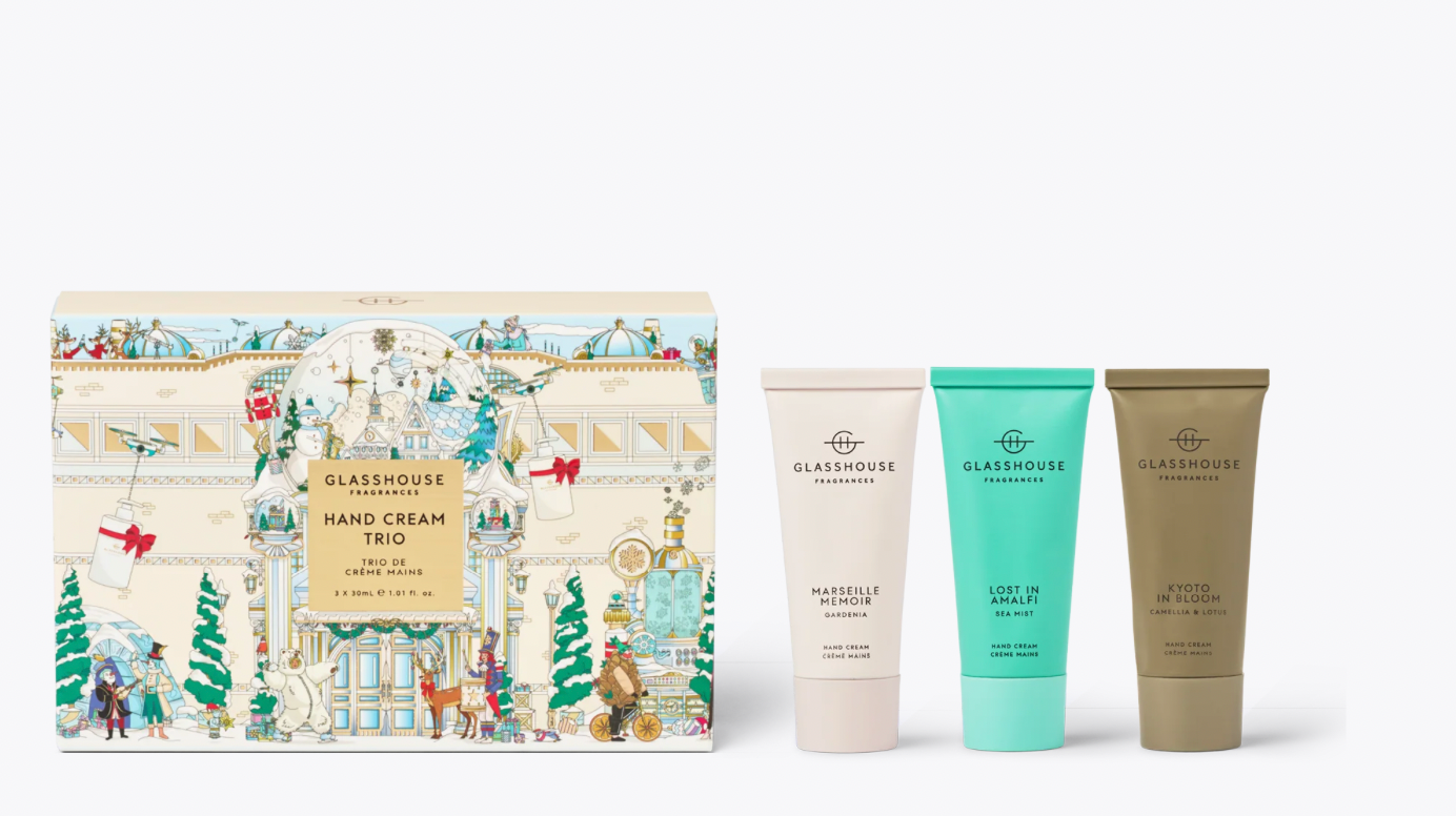 Glasshouse Fragrances - Holiday 2025 Gift Set - Hand Cream Trio