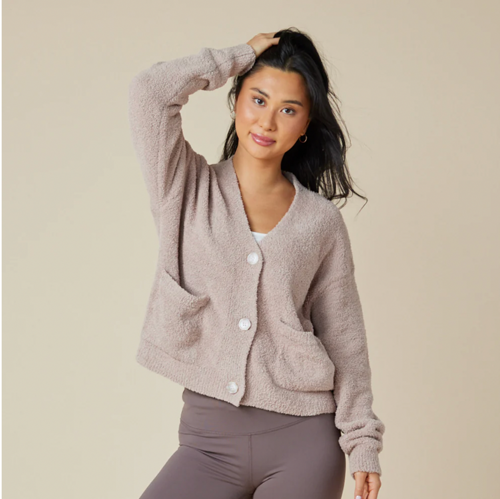 Softies Solid Marshmallow Crop Cardigan - Coco
