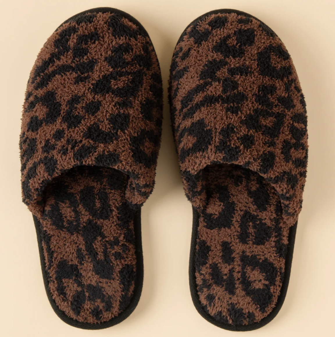 Softies Marshmallow Leopard Slippers - Wild Espresso