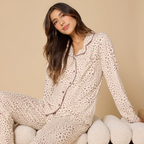 Softies Aria Slim Notch Collar PJ Set - Wild Almond