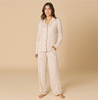 Softies Aria Slim Notch Collar PJ Set - Wild Almond