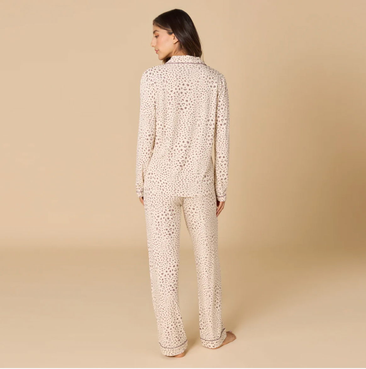 Softies Aria Slim Notch Collar PJ Set - Wild Almond
