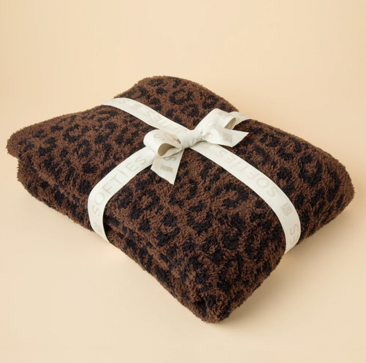 Softies Marshmallow Leopard Blanket - Wild Espresso