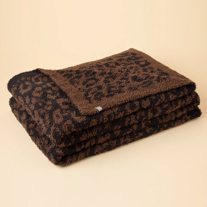 Softies Marshmallow Leopard Blanket - Wild Espresso