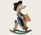 Maileg Cowboy Mouse on Rocking Horse - Little Brother