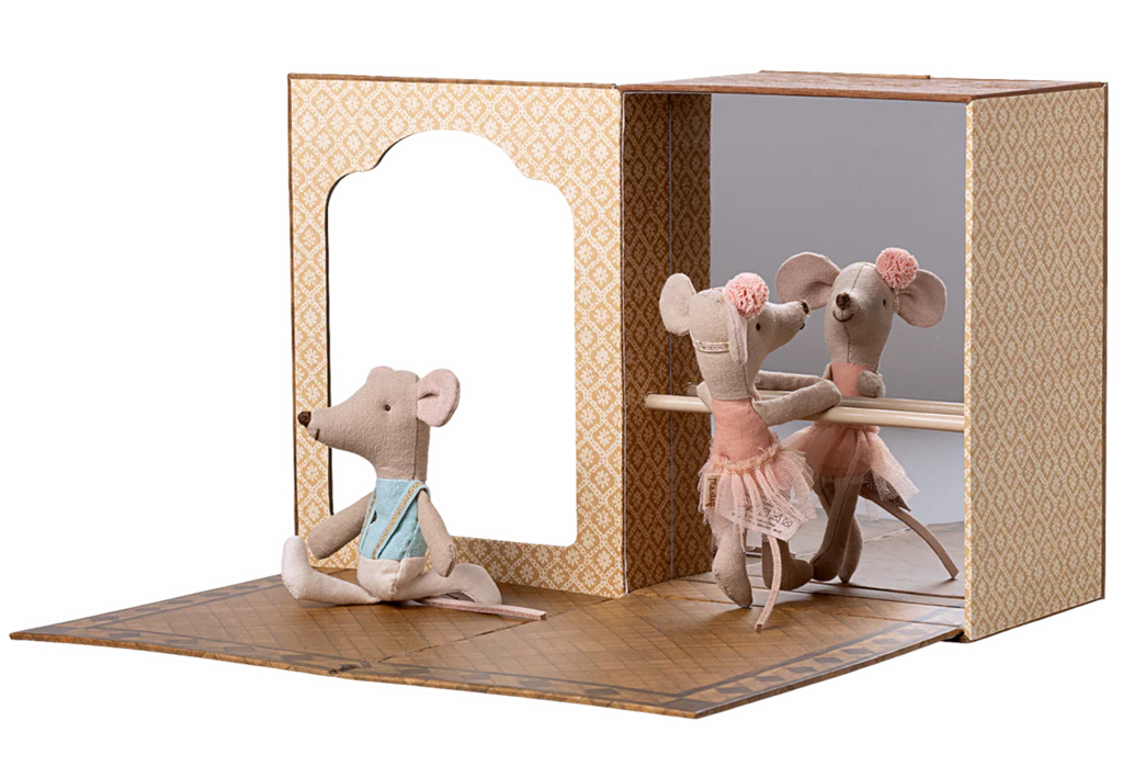 Maileg Ballet mice in Dance Studio - Little Sister & Brother