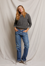 perfectwhitetee -  ziggy inside-out shrunken crewneck sweatshirt - dark heather grey