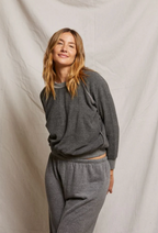 perfectwhitetee -  ziggy inside-out shrunken crewneck sweatshirt - dark heather grey