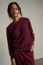 perfectwhitetee -  ziggy inside-out shrunken crewneck sweatshirt - dark burgandy