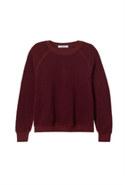 perfectwhitetee -  ziggy inside-out shrunken crewneck sweatshirt - dark burgandy