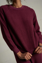 perfectwhitetee -  ziggy inside-out shrunken crewneck sweatshirt - dark burgandy