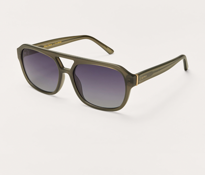 Z Supply Sunglasses - After Hour - Olive / Gradient Polarized