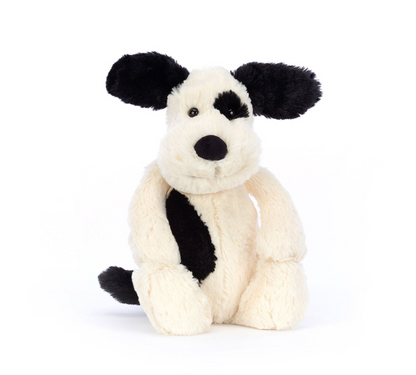Jellycat Bashful Black & Cream Puppy