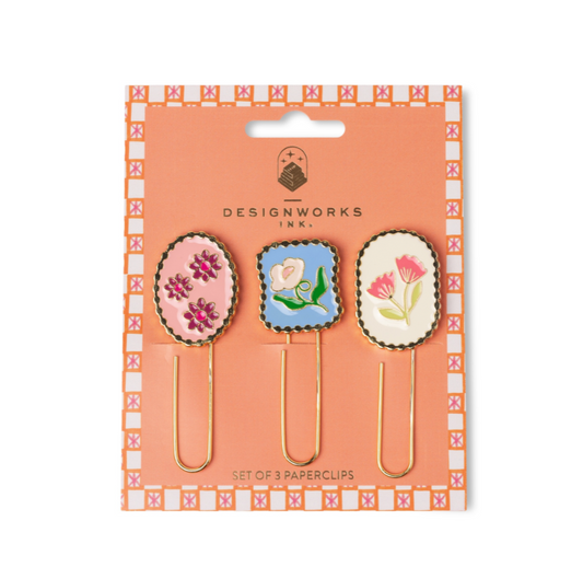 Designworks Ink - Set of 3 Paperclips - Framed Floral
