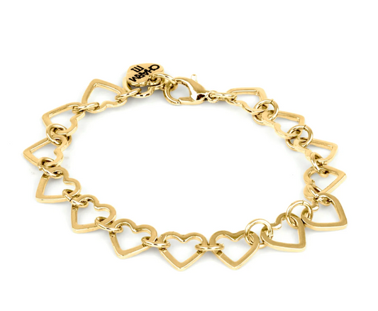Charm It!  Gold Heart Chain Bracelet