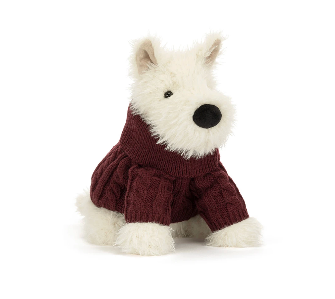 Jellycat Munro Scottie Dog Winter Jumper Outfit