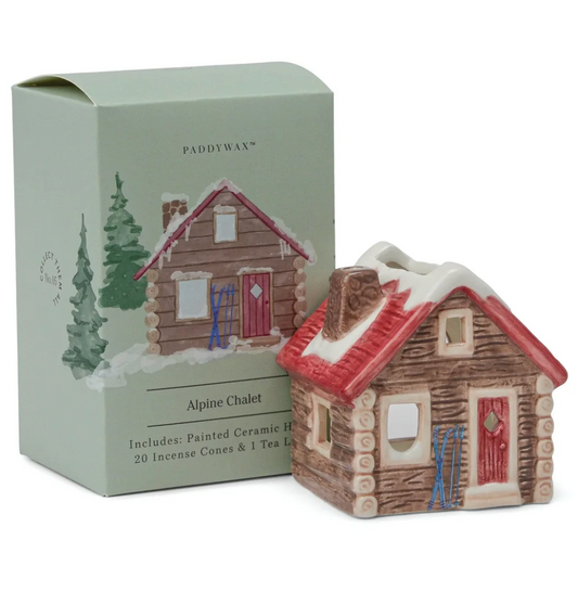 Paddywax Holiday Alpine Chalet Tealight & Incense Holder
