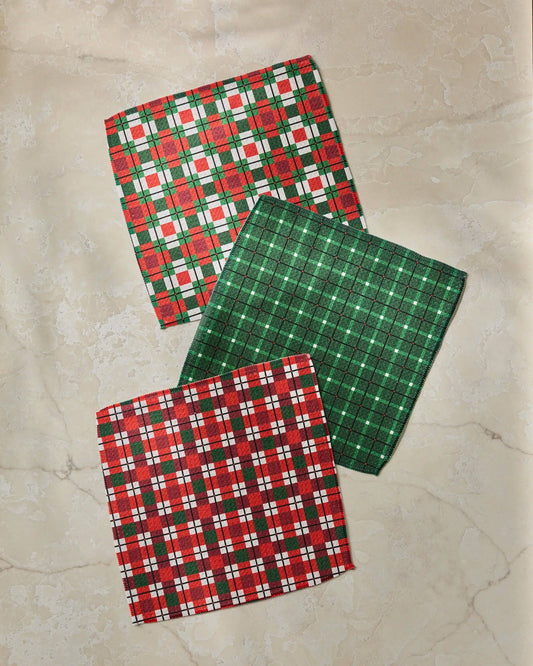 Geometry - Noel Plaid Dishcloth Set - Holiday 2026