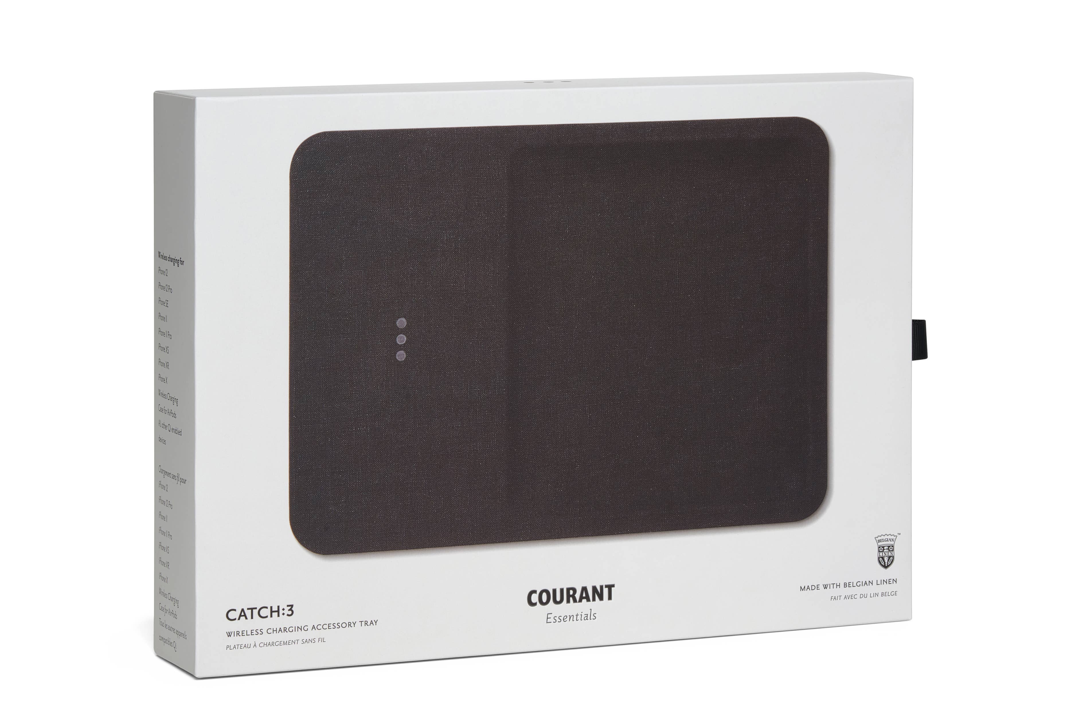 Courant - CATCH:3 - Essentials Linen Wireless Charger with Valet Tray