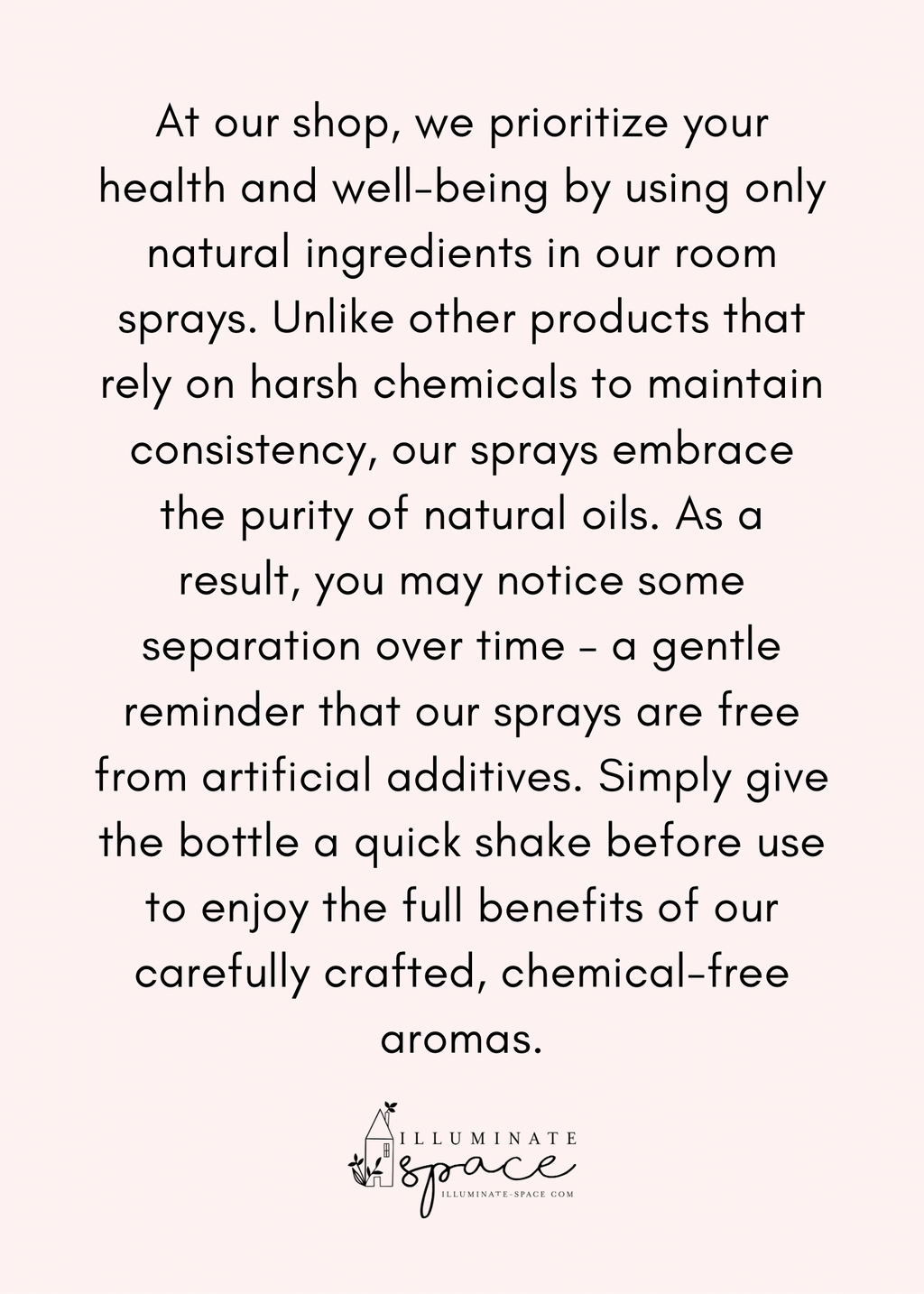 Illuminate Space -  Room Spray - Various Scents