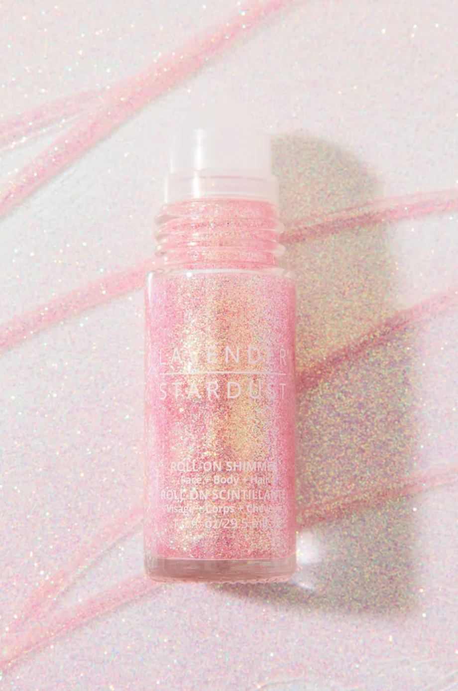 Lavender Stardust - Roll-on shimmer strawberry scented- Pink