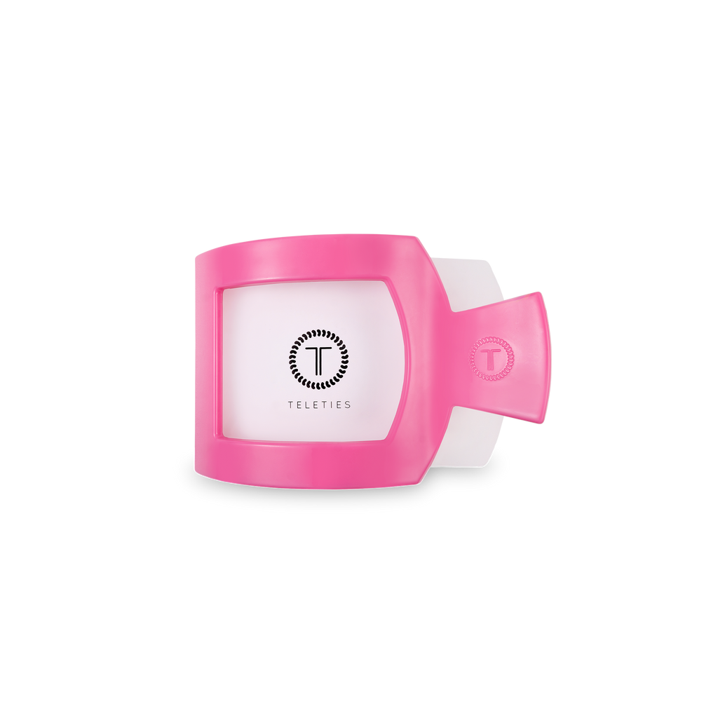 TELETIES - Square Flat Hair Clip | Small | Paradise Pink
