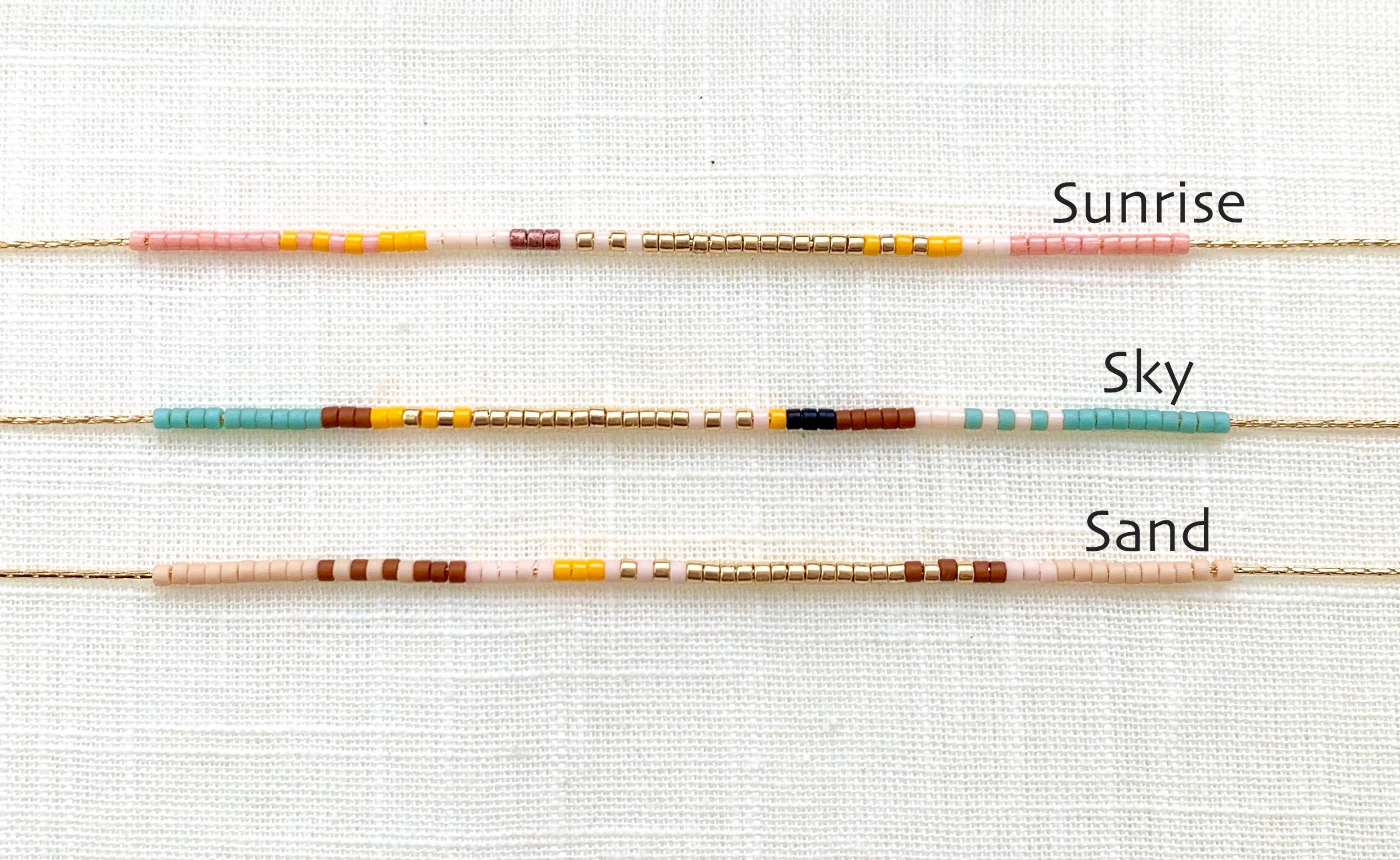 Ocean Breakup - Thin Beaded Necklace - Desert Collection