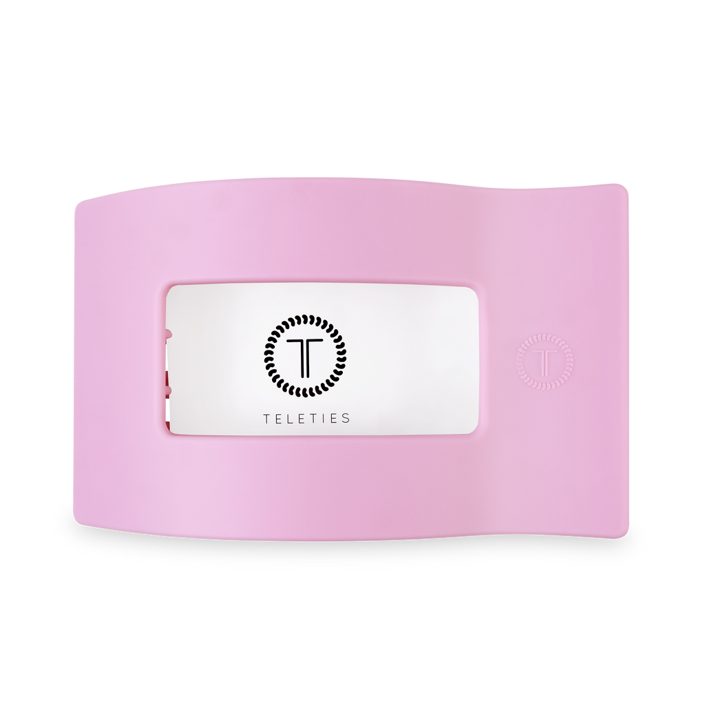 TELETIES - Flat Rectangle Hair Clip | Large | Merry Pinkmas