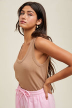 Wishlist Apparel - BASIC SCOOP NECK RIBBED KNIT TANK
