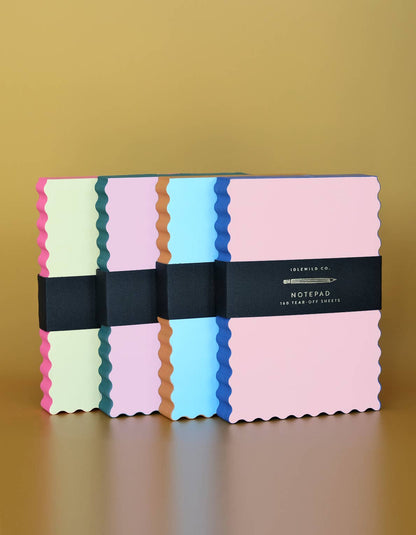 Idlewild Co. - Mini Wave Shaped Notepad | Sky + Tangerine Edge