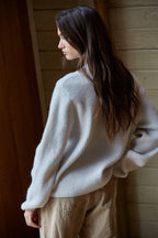 By Together - Knit Sweater Ribbed Flower Embroidery Pullover Top