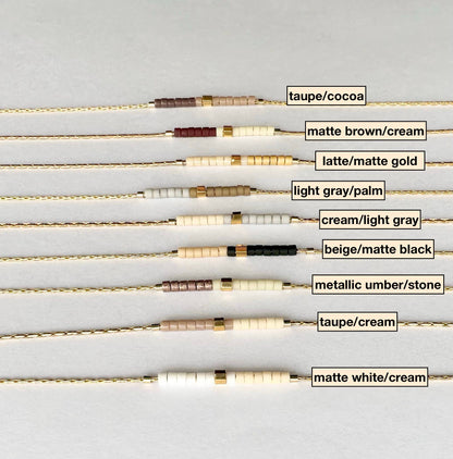 Ocean Breakup - Minimalist Beaded Necklace - Neutrals