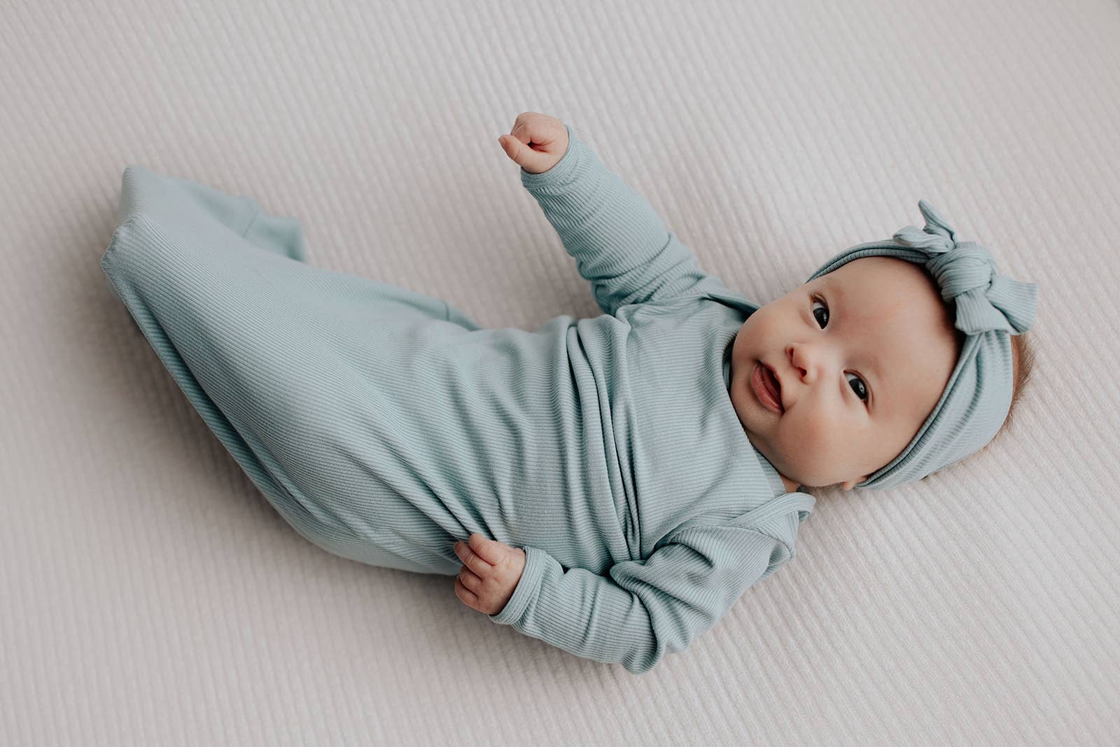Three Little Tots - Blue Bird Knotted Gown