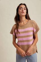 Wishlist Apparel - STRIPED DROP SHOULDER SWEATER TOP
